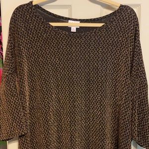NWT LuLaRoe 2XL Elegant Irma black w/ gold thread